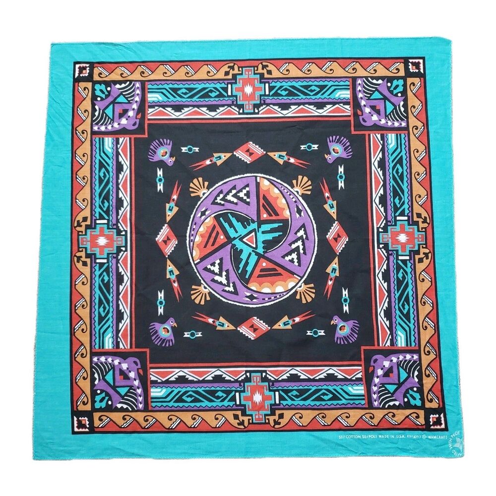 Vintage 80s Wamcraft Aztec Native American Banana USA Made Navajo Union Made